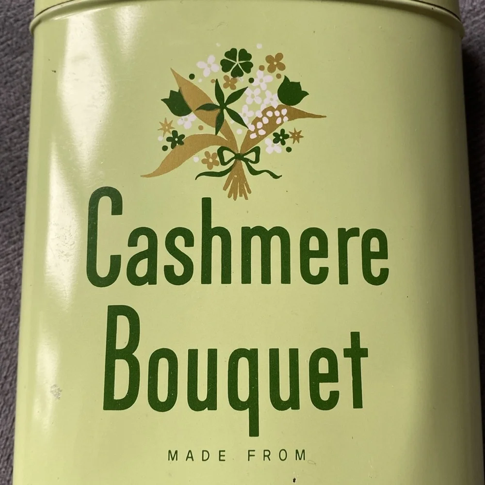 Vintage Cashmere Bouquet Talcum Powder Tin With Partial Powder